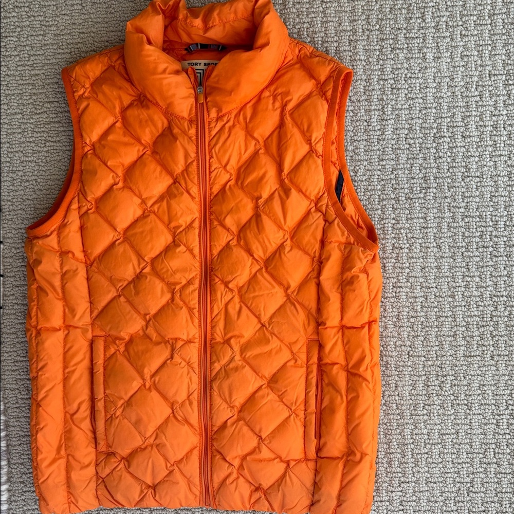 Tory Sport Orange Quilted Vest